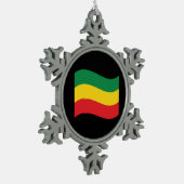 Flag Grün, Gold (Gelb) und Rot Schneeflocken Zinn-Ornament (Links)