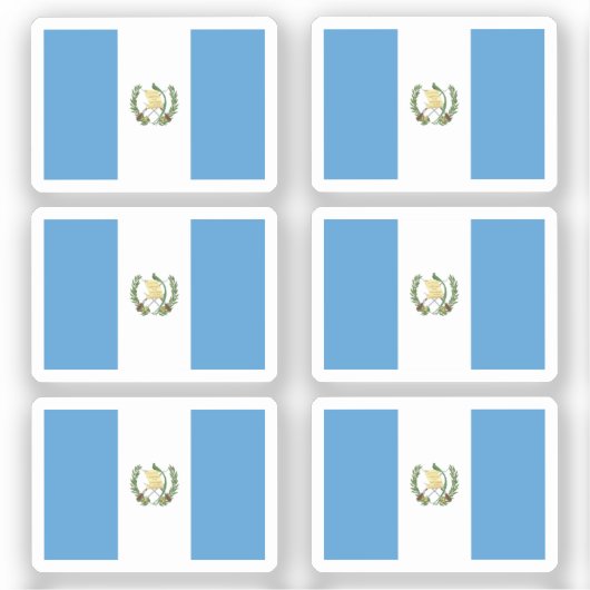 Flag Guatemala Sammlung Packung mit 6 Stück Aufkleber (Vorderseite)