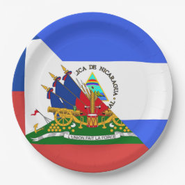 Flag Haiti Nicaragua | Half haitianisch Nicaraguan Pappteller