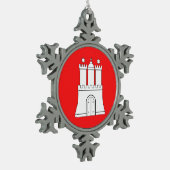 Flag Hamburg Snowflake Pewter Weihnachtsnamen Schneeflocken Zinn-Ornament (Links)