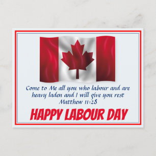 Flag "HAPPY LABOR DAY Scripture Canada" - Gewohnt Feiertagspostkarte