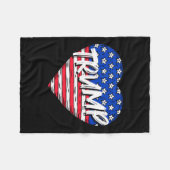 Flag Heart Liebe Trump Fleecedecke (Vorderseite (Horizontal))