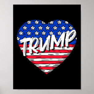 Flag Heart Liebe Trump Poster