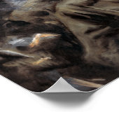 Flag-Heben auf dem Suribachi-Berg, Iwo Jima, 1945 Poster (Ecke)