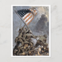 Flag-Heben auf dem Suribachi-Berg, Iwo Jima, 1945