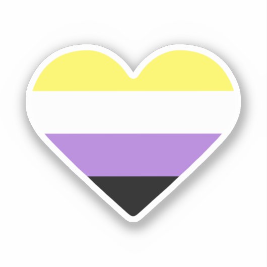 Flag-Herz für nichtbinäre Pride Aufkleber (Vorderseite)