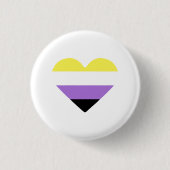 Flag-Herz für nichtbinäre Pride Button (Vorderseite)