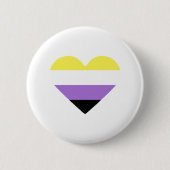 Flag-Herz für nichtbinäre Pride Button (Vorderseite)