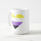 Flag-Herz für nichtbinäre Pride Kaffeetasse (Vorderseite Links)
