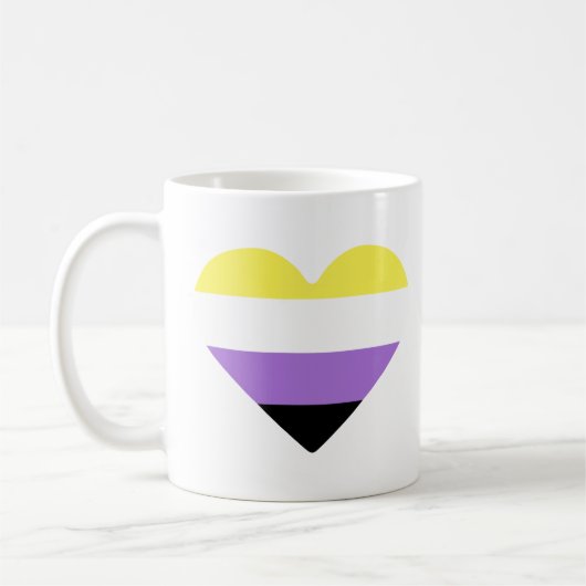 Flag-Herz für nichtbinäre Pride Kaffeetasse (Links)