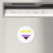 Flag-Herz für nichtbinäre Pride Magnet (In Situ (Geschirrspüler))
