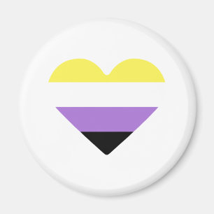 Flag-Herz für nichtbinäre Pride Magnet