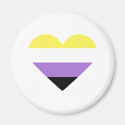Flag-Herz für nichtbinäre Pride Magnet (Vorne)