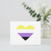 Flag-Herz für nichtbinäre Pride Postkarte (Stehend Vorderseite)