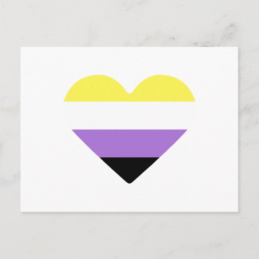 Flag-Herz für nichtbinäre Pride Postkarte (Vorderseite)