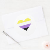 Flag-Herz für nichtbinäre Pride Runder Aufkleber (Umschlag)