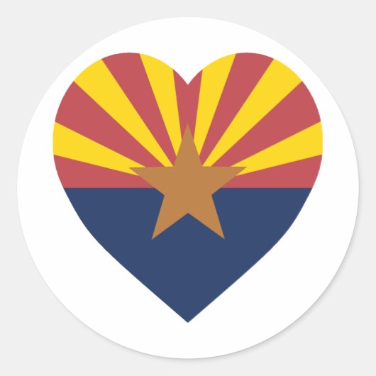 Flag Herz von Arizona Runder Aufkleber (Vorderseite)