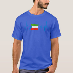 Flag Herzschlag Design Äquatoriale Guinea T-Shirt