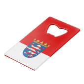 Flag Hesse Credit Card Flaschenöffner (Vorderseite Schrägansicht)
