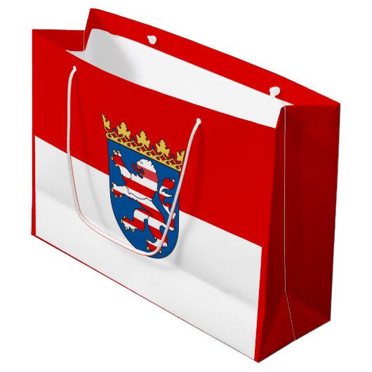 Flag Hesse Große Geschenktasche Geschenktüte (Vorderseite Schrägansicht)