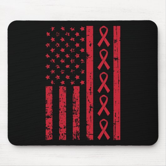 Flag Hiv Aids Gehirnaneurysm Schlaganfall Sensibil Mousepad (Vorne)