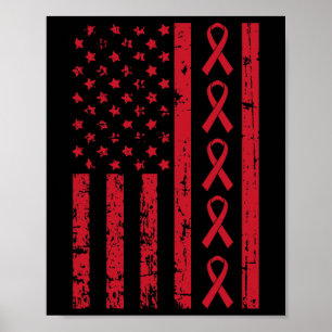 Flag Hiv Aids Gehirnaneurysm Schlaganfall Sensibil Poster