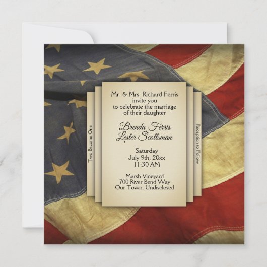 Flag Hochzeitseinladung in den USA Einladung (Vorderseite)