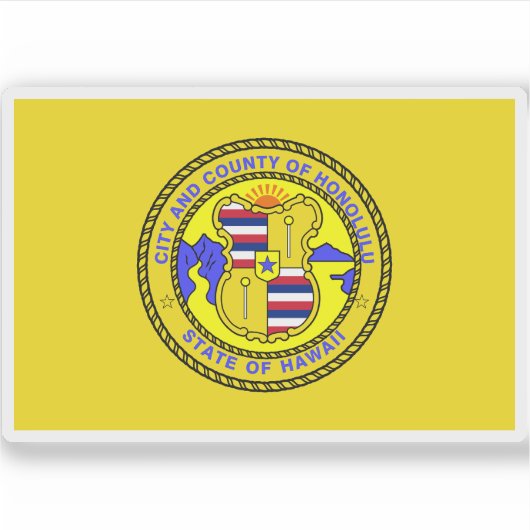 Flag Honolulu, Hawaii_(1969-1981, 1985-1994) Aufkleber (Vorderseite)