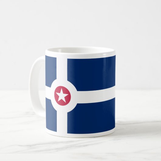 Flag Indianapolis, Indiana Coffee Tasse (Vorderseite Links)