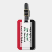 Flag Irak Easy ID Personal Gepäckanhänger (Vorderseite vertikal)