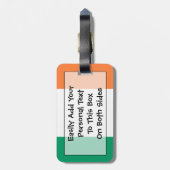 Flag Ireland Easy ID Personal Gepäckanhänger (Rückseite vertikal)