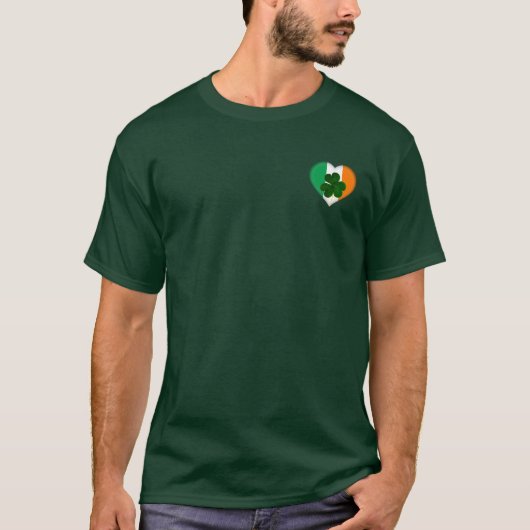 Flag Ireland Heart Kleeblatt Clover St. Patrick T-Shirt (Vorderseite)