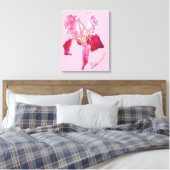 Flag Iris rot und rosa gekochte Leinwand (Insitu (Schlafzimmer))