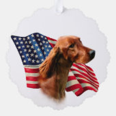 Flag Irish Setter Ornament Karte (Rückseite)