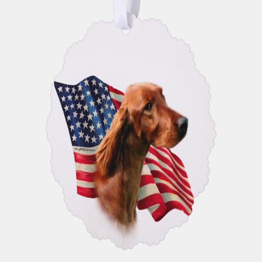 Flag Irish Setter Ornament Karte (Links)
