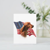 Flag Irish Setter Postkarte (Stehend Vorderseite)
