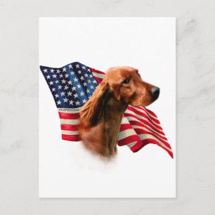 Flag Irish Setter Postkarte