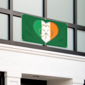 Flag Irland Herz mit Kleeblatt St. Patrick Banner (Äußeres Gebäude)
