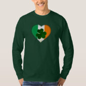 Flag Irland Herz mit Kleeblatt St. Patrick T-Shirt (Vorderseite)