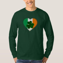 Flag Irland Herz mit Kleeblatt St. Patrick