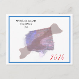 Flag Island - 2026 Postcard Feiertagspostkarte