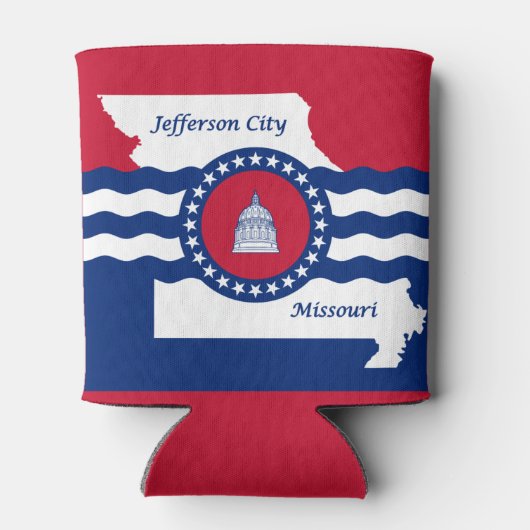 Flag Jefferson City, Missouri Can Cooler Dosenkühler (Rückseite)