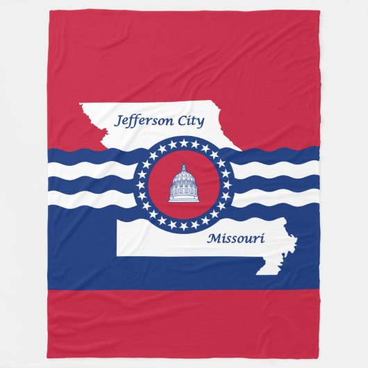 Flag Jefferson City, Missouri Fleece Blanket (Vorderseite)