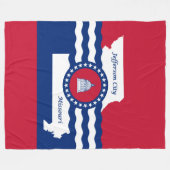Flag Jefferson City, Missouri Fleece Blanket (Vorderseite (Horizontal))