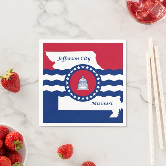 Flag Jefferson City, Missouri Paper Napkins Serviette (Beispiel)