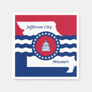 Flag Jefferson City, Missouri Paper Napkins Serviette