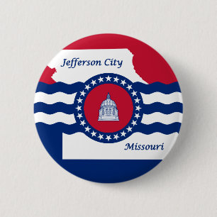 Flag Jefferson City, Missouri Pinback Button