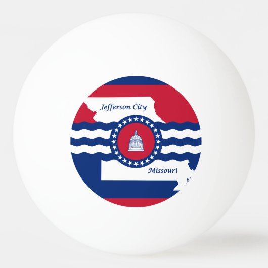 Flag Jefferson City, Missouri Ping Pong Ball Tischtennisball (Vorderseite)