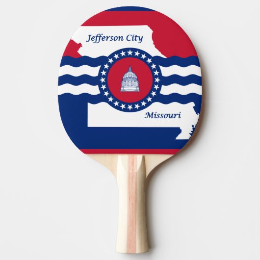 Flag Jefferson City, Missouri Ping Pong Paddle Tischtennis Schläger (Vorderseite)