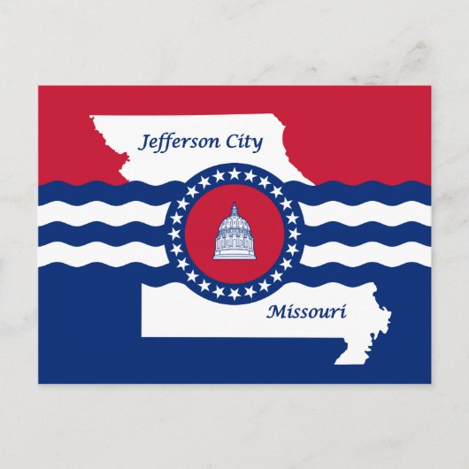 Flag Jefferson City, Missouri Postcard Postkarte (Vorderseite)